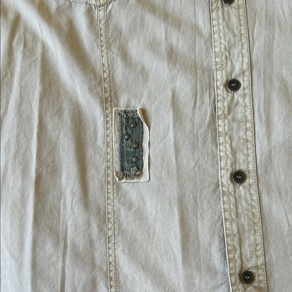 Men's Casual Button Down Shirt - Tan - Picture 12 of 16